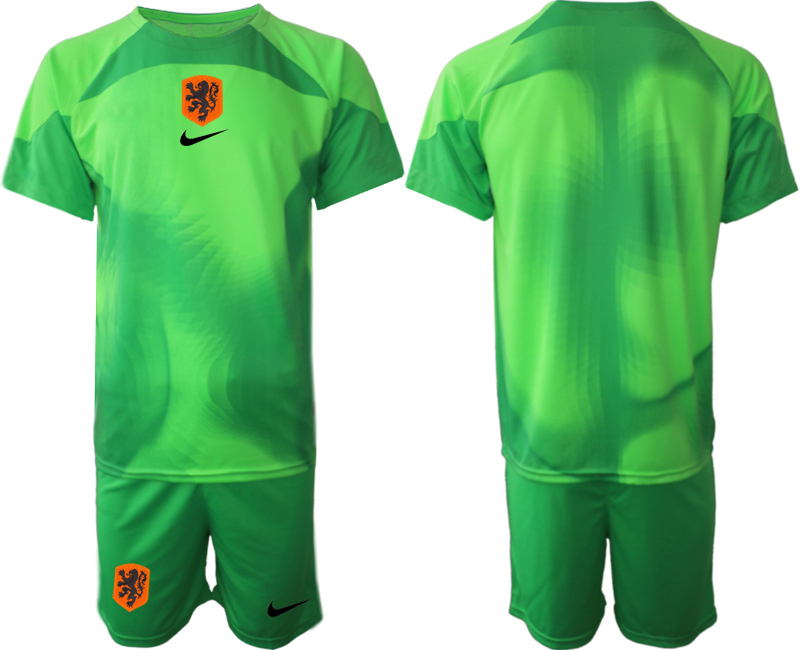 Men 2022 World Cup National Team Netherlands green goalkeeper blank Soccer Jersey->netherlands(holland) jersey->Soccer Country Jersey